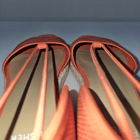 NEW Eileen Fisher Mews Espadrilles Sandal Open Toe Orange Knit Leather Size 9 - Picture 11 of 14